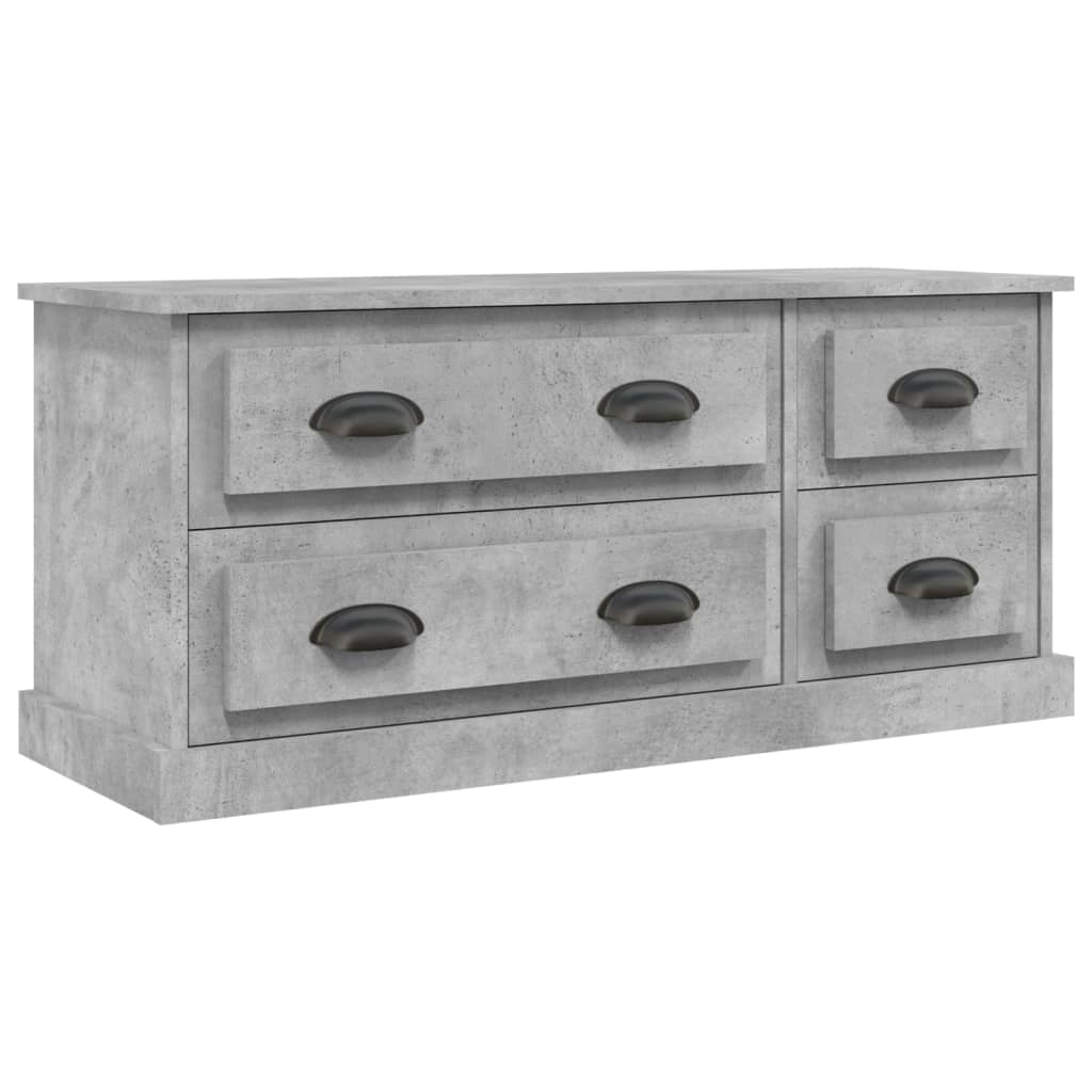 vidaXL Meuble TV gris béton 100x35,5x45 cm bois d'ingénierie