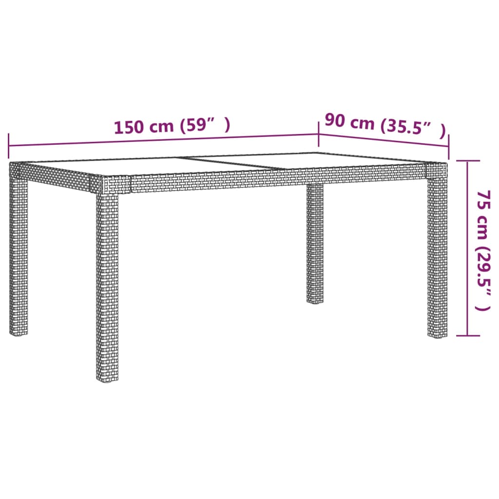 vidaXL Ensemble à manger d'extérieur 5pcs coussins résine tressée vris