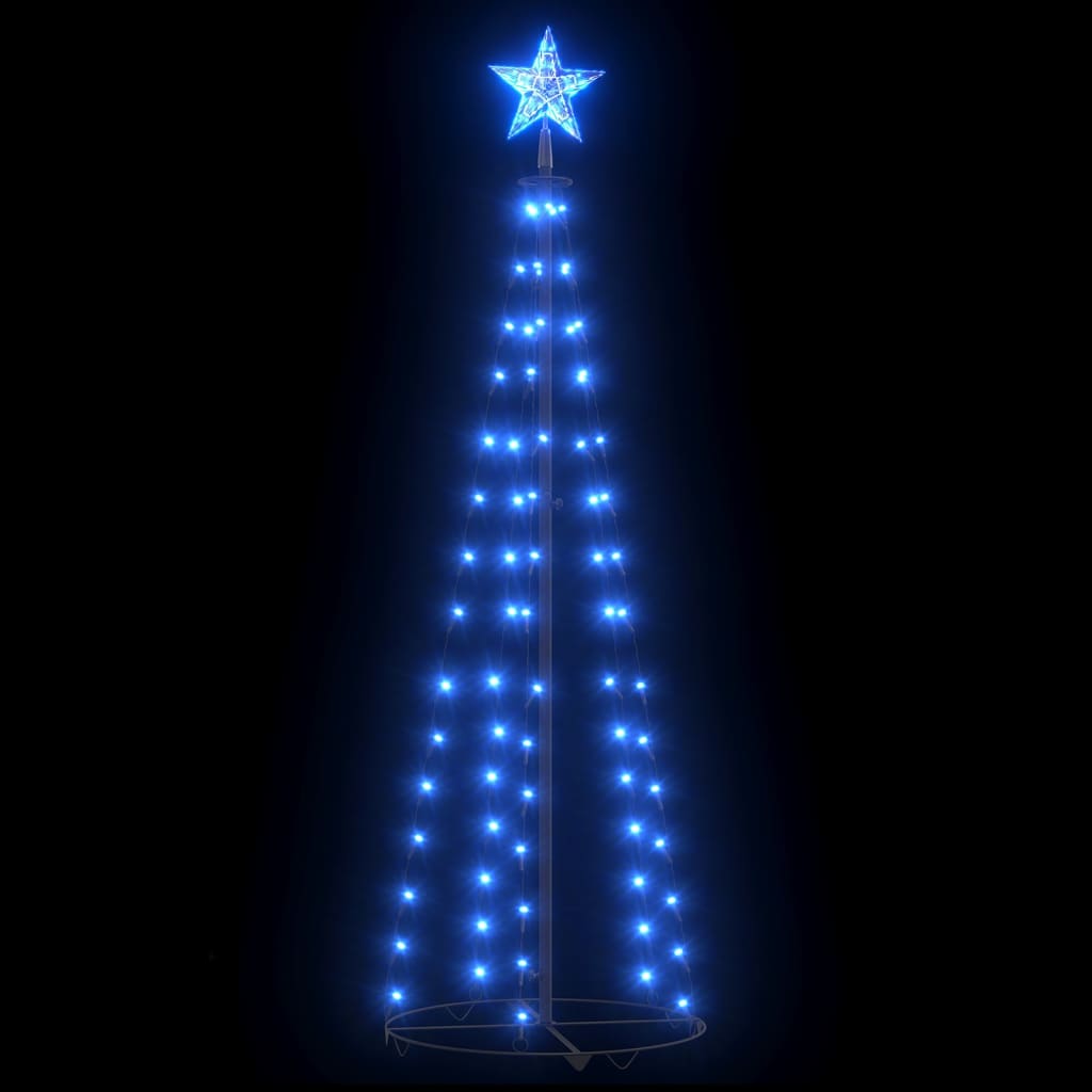 vidaXL Sapin de Noël en cône Bleu 84 LED Décoration 50x150 cm