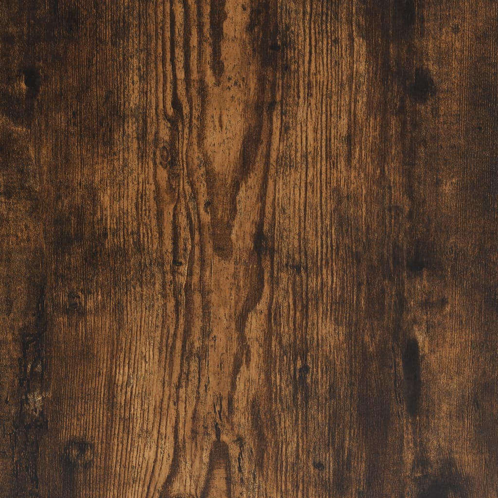 vidaXL Cadre de lit chêne fumé 140x200 cm bois d'ingénierie et métal