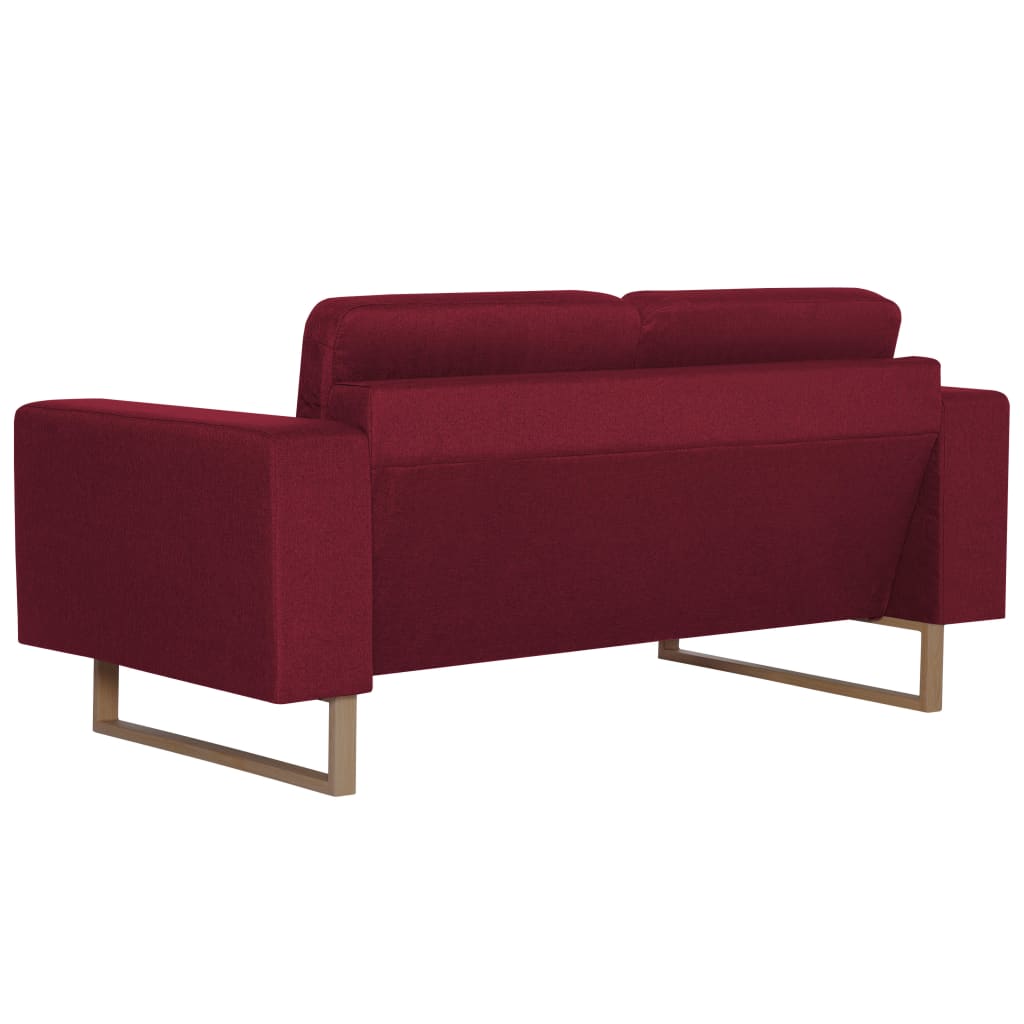 vidaXL Ensemble de canapé 2 pcs Tissu Rouge bordeaux