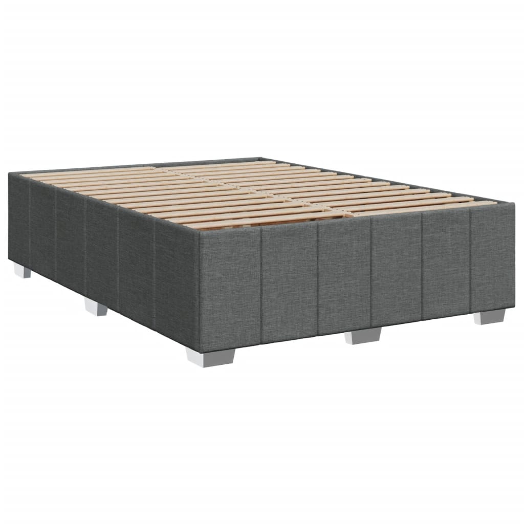 vidaXL Sommier à lattes de lit avec matelas Gris foncé 140x200cm Tissu