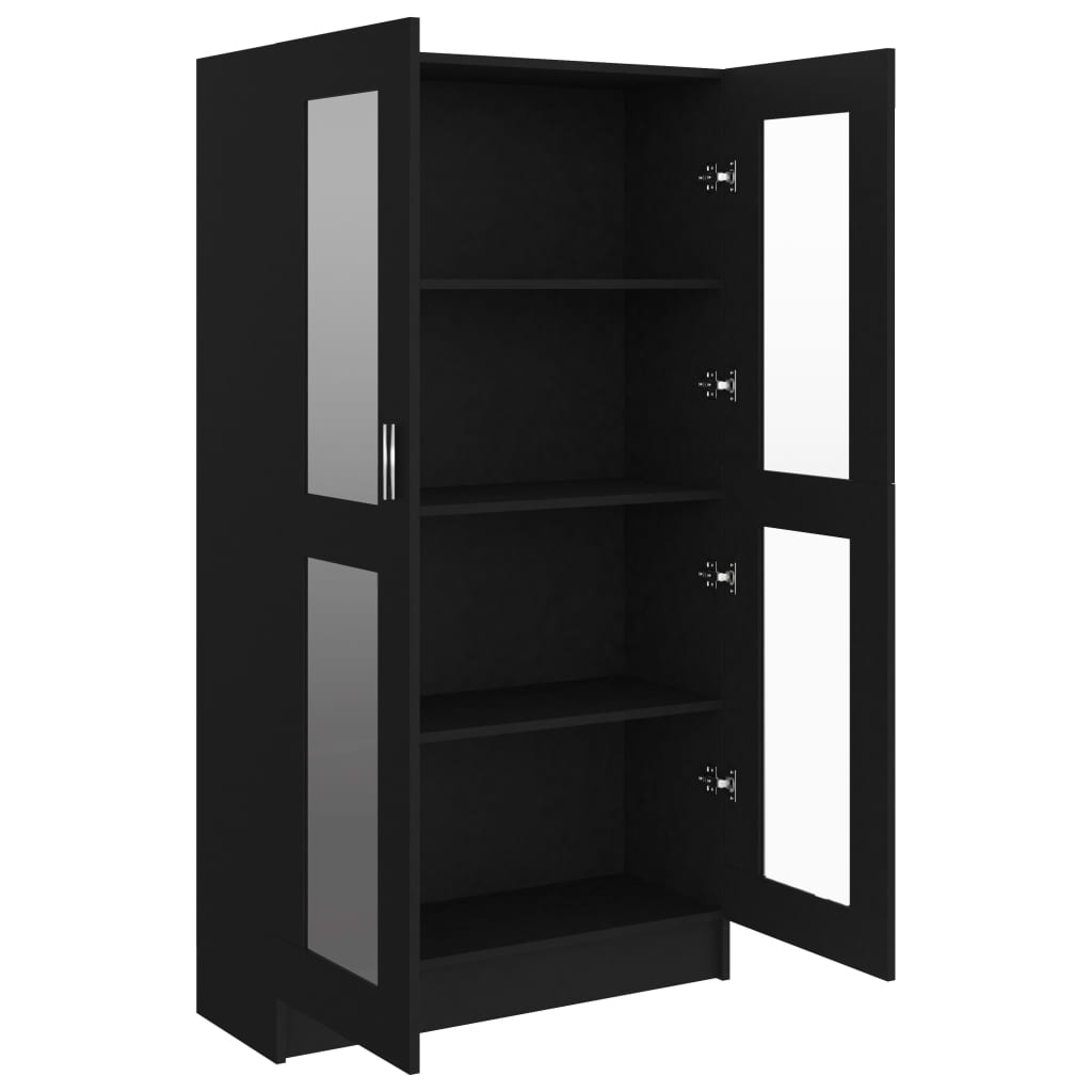 vidaXL Armoire à vitrine Noir 82,5x30,5x150 cm Bois d'ingénierie