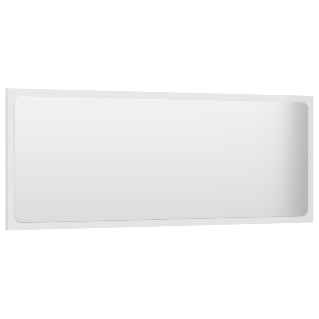 vidaXL Miroir de salle de bain Blanc brillant 100x1,5x37 cm Aggloméré