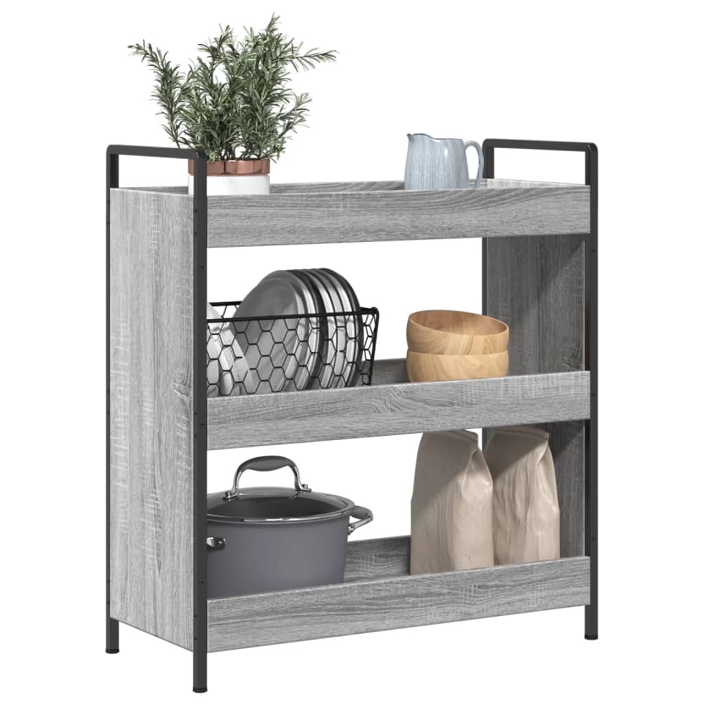 vidaXL Chariot de cuisine sonoma gris 70x30x82 cm bois d'ingénierie