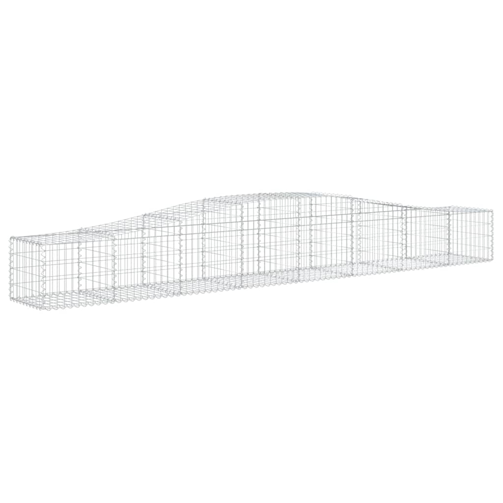 vidaXL Paniers à gabions arqués 2 pcs 400x50x40/60 cm Fer galvanisé