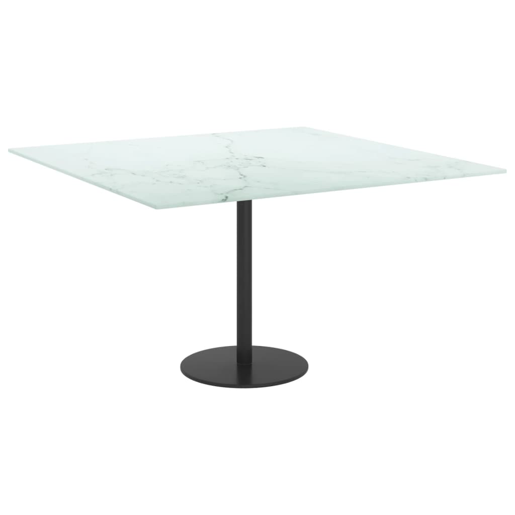 vidaXL Dessus de table blanc 70x70 cm 6 mm verre trempé design marbre