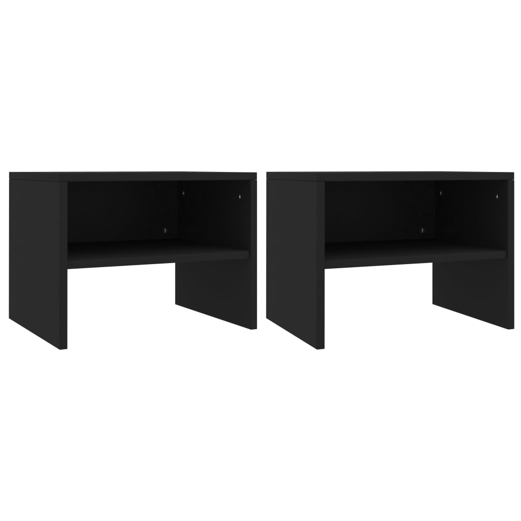 vidaXL Tables de chevet 2 pcs Noir 40x30x30 cm Bois d'ingénierie