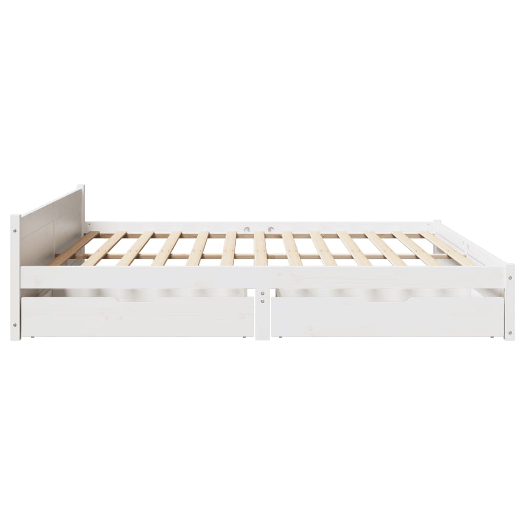 vidaXL Cadre de lit sans matelas blanc 200x200 cm bois massif de pin