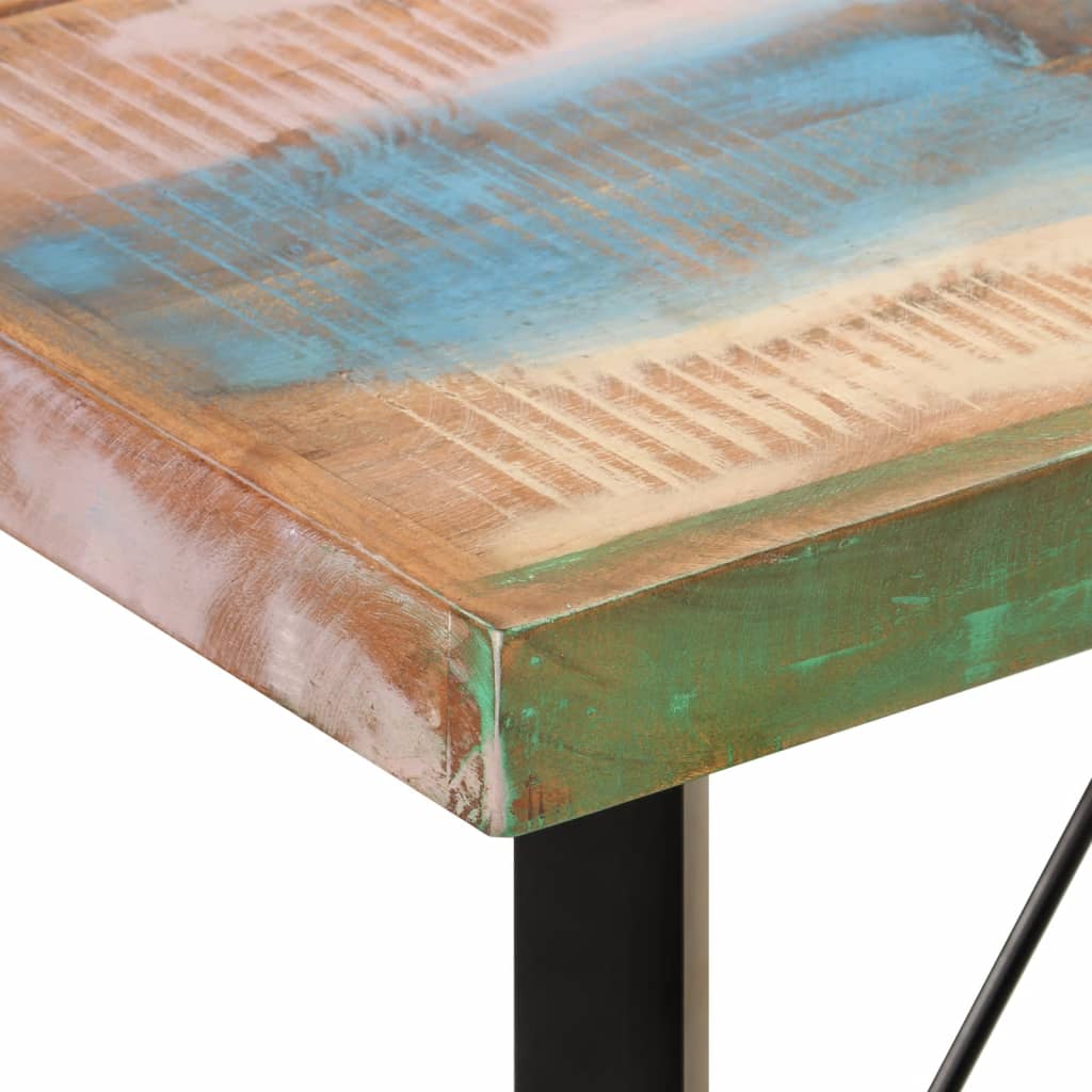 vidaXL Table de bar 150x70x107 cm bois massif de récupération et fer
