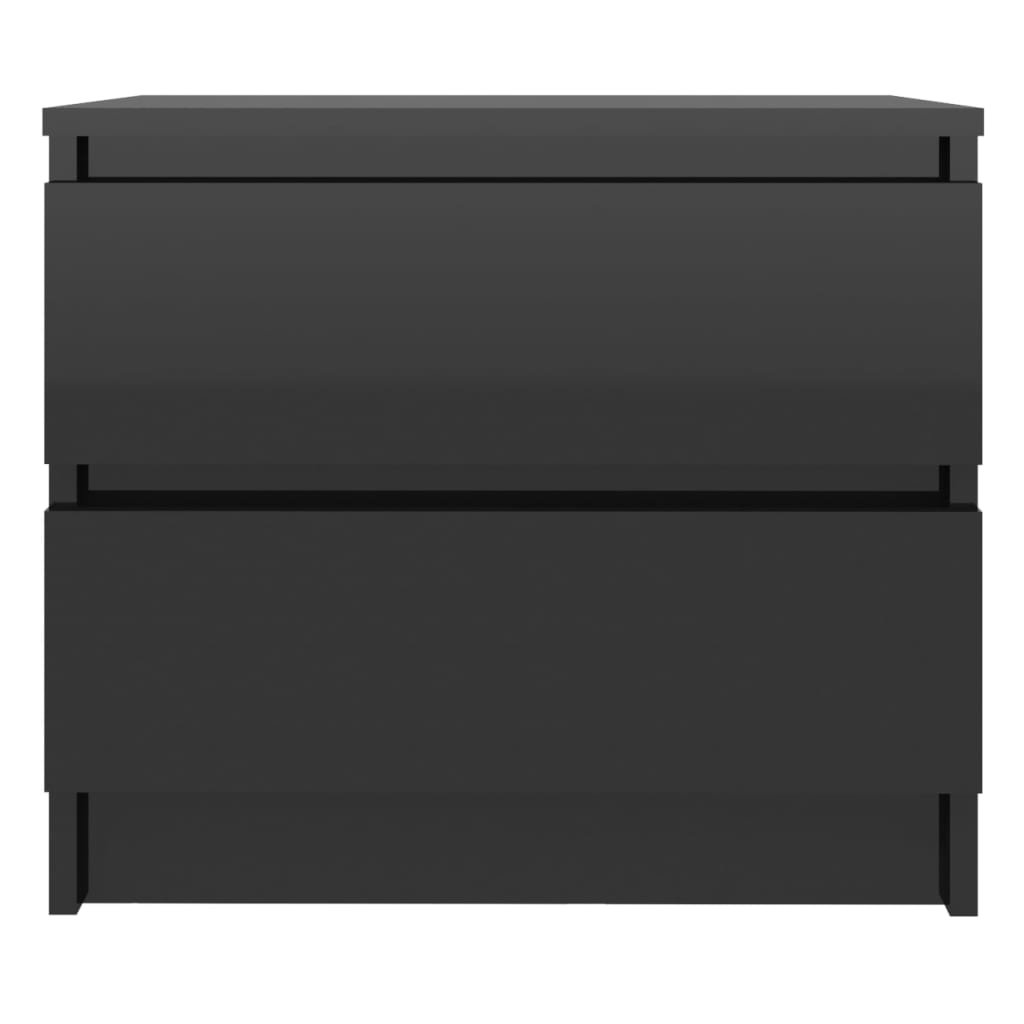 vidaXL Table de chevet Noir brillant 50x39x43,5 cm Aggloméré