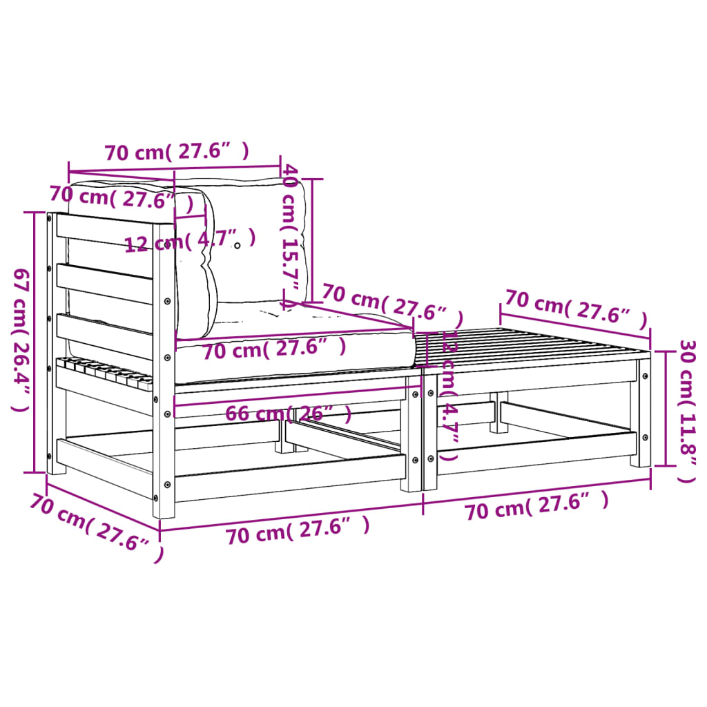 vidaXL Canapé d'angle de jardin avec coussins et repose-pieds