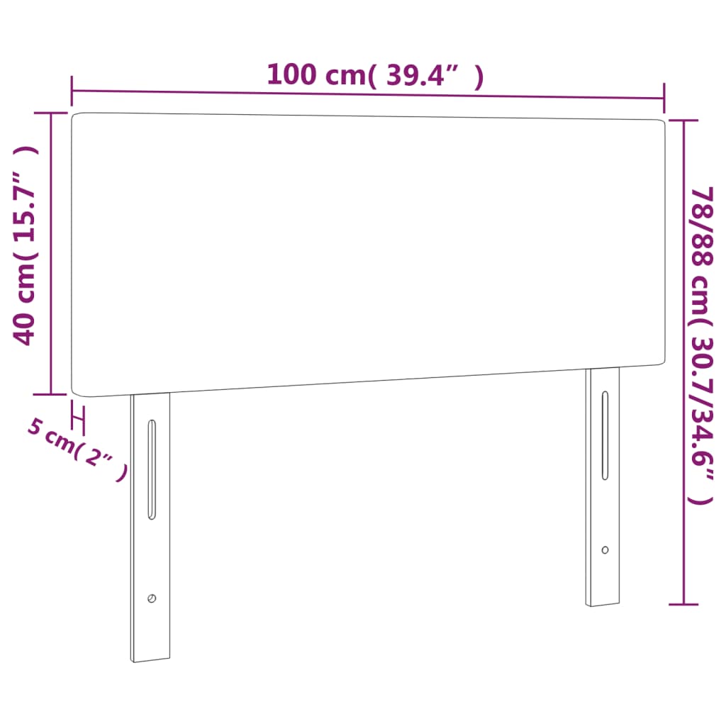 vidaXL Tête de lit gris foncé 100x5x78/88 cm velours