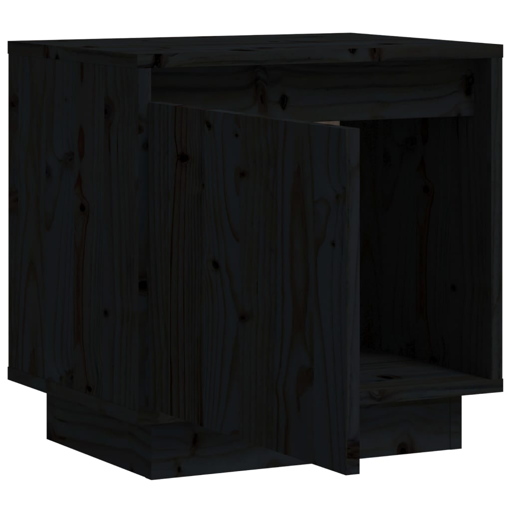 vidaXL Tables de chevet 2 pcs Noir 40x30x40 cm Bois de pin solide