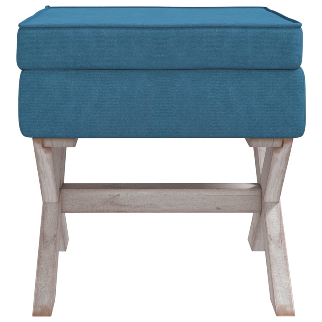 vidaXL Tabouret de rangement Bleu 45x45x49 cm Velours