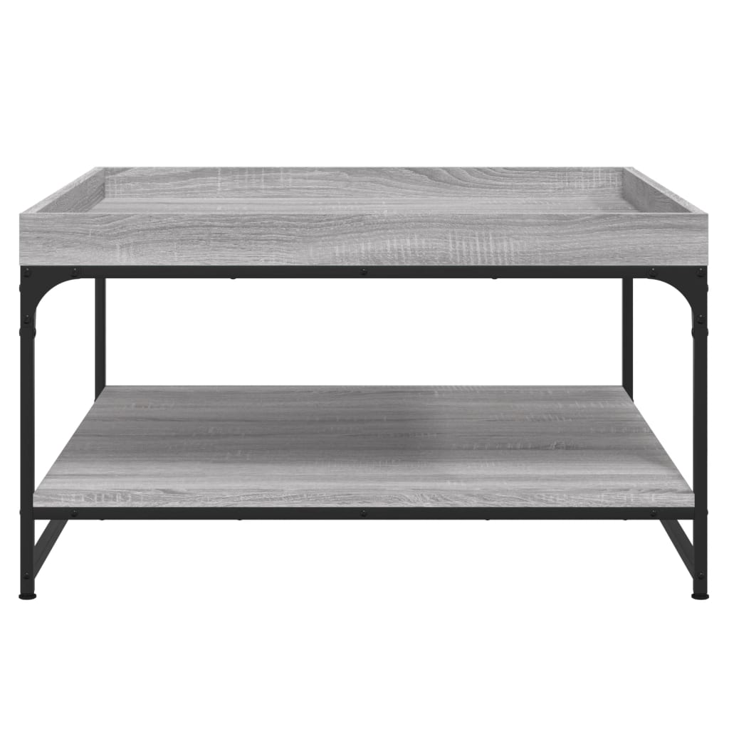 vidaXL Table basse sonoma gris 80x80x45 cm bois d'ingénierie et fer