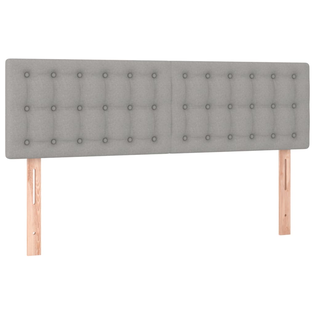 vidaXL Sommier à lattes de lit avec matelas Gris clair 140x200cm Tissu