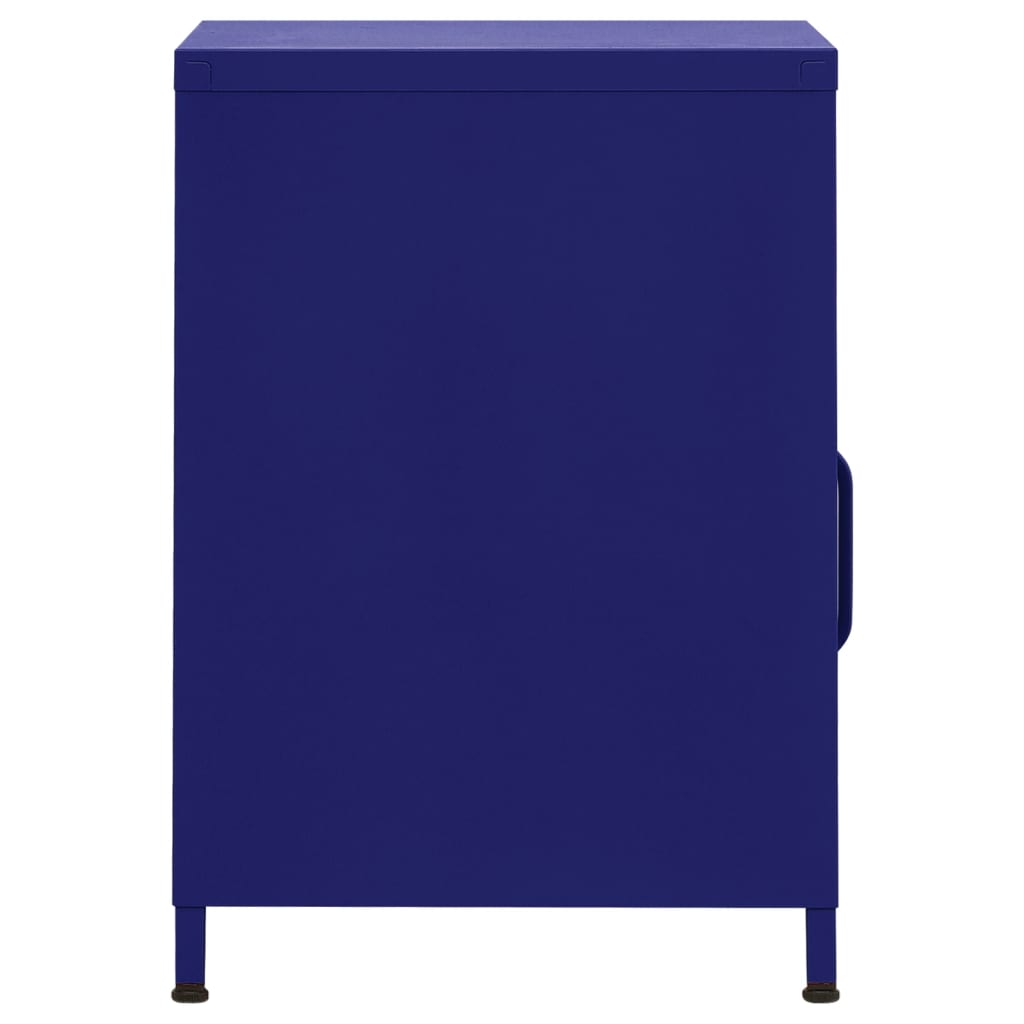 vidaXL Table de chevet Bleu marine 35x35x51 cm Acier