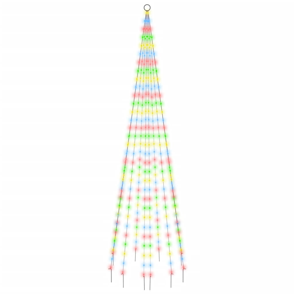 vidaXL Sapin de Noël sur mât de drapeau 310 LED Colorées 300 cm