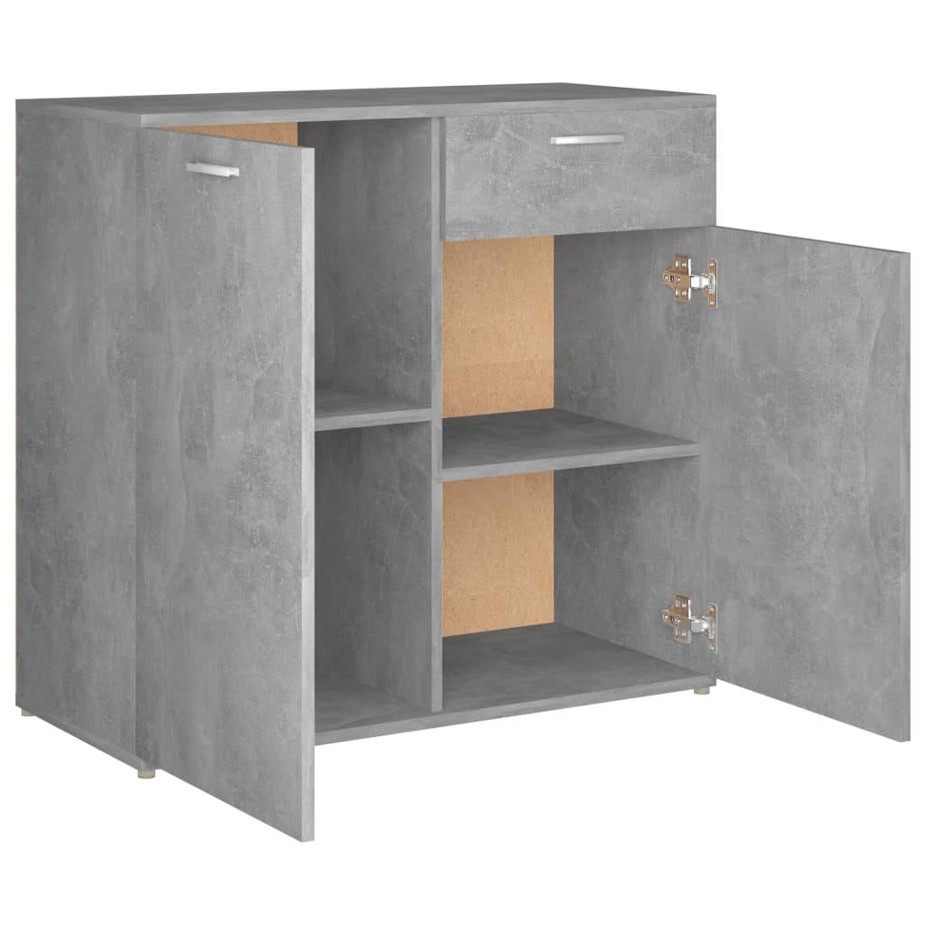 vidaXL Buffet gris béton 80x36x75 cm bois d'ingénierie