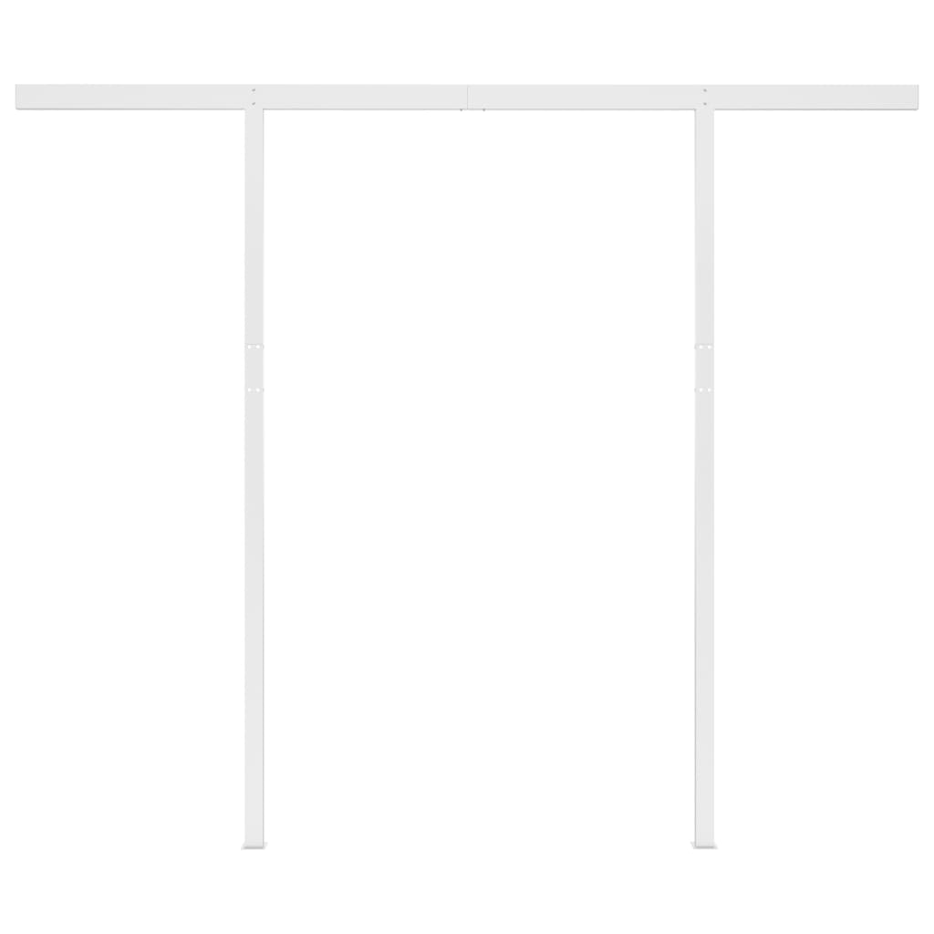 vidaXL Auvent manuel rétractable avec poteaux 3x2,5 m Jaune et blanc