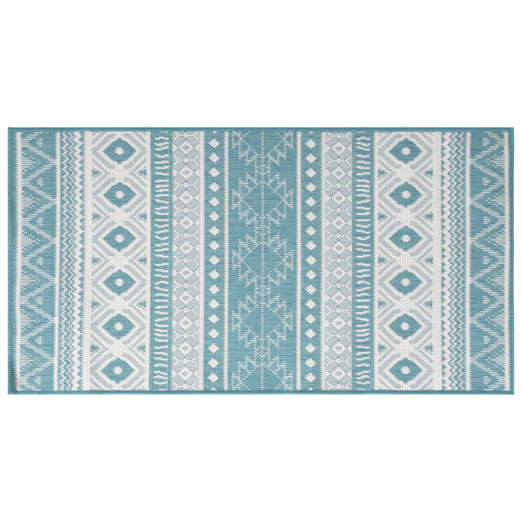 vidaXL Tapis d'extérieur aqua et blanc 80x150 cm design réversible