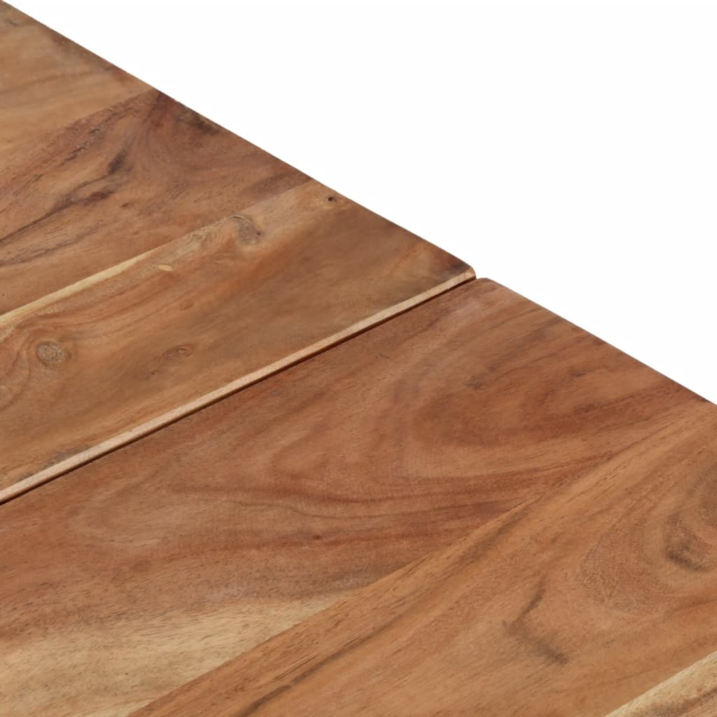 vidaXL Table basse argenté acier inoxydable et bois massif d'acacia