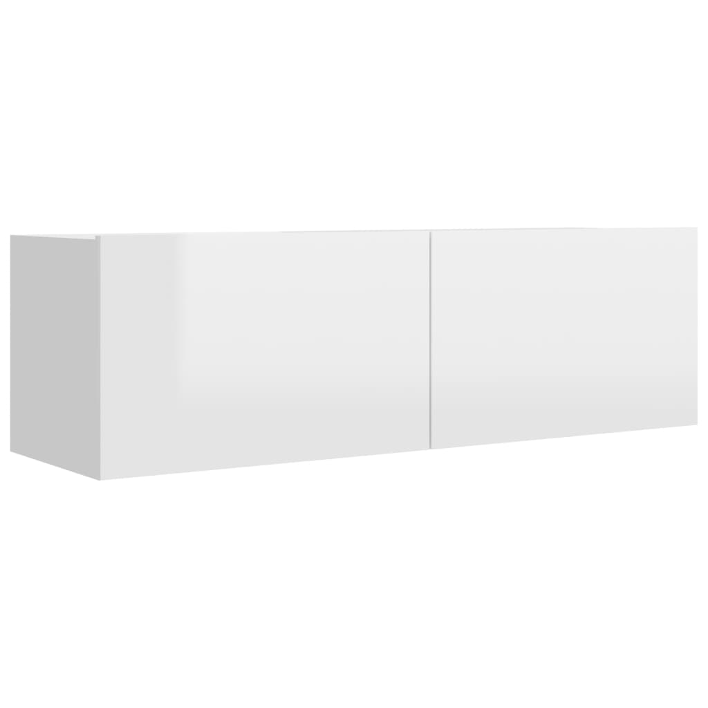 vidaXL Ensemble de meubles TV 4 pcs Blanc brillant Bois d'ingénierie