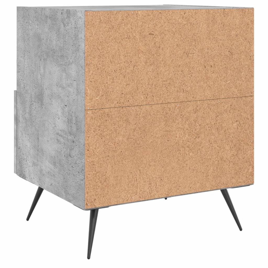 vidaXL Table de chevet gris béton 40x35x47,5 cm bois d’ingénierie