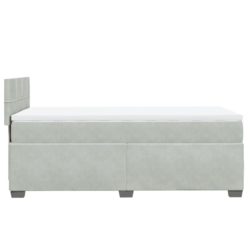 vidaXL Sommier à lattes de lit et matelas Gris clair 90x200 cm Velours