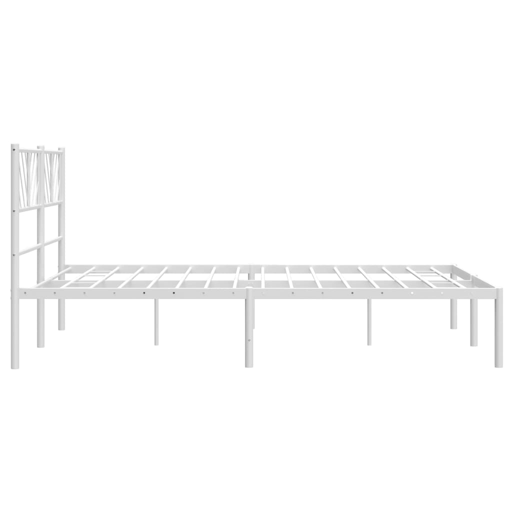 vidaXL Cadre de lit métal sans matelas et tête de lit blanc 150x200 cm