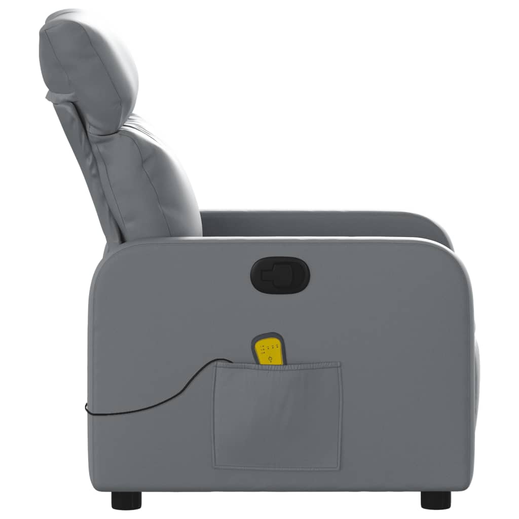 vidaXL Fauteuil de massage inclinable Gris Similicuir