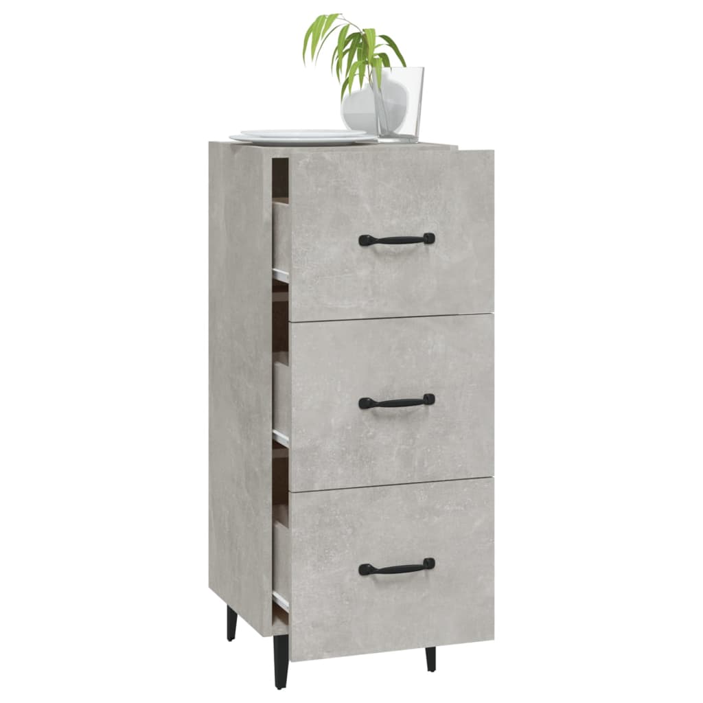 vidaXL Buffet Gris béton 34,5x34x90 cm Bois d'ingénierie