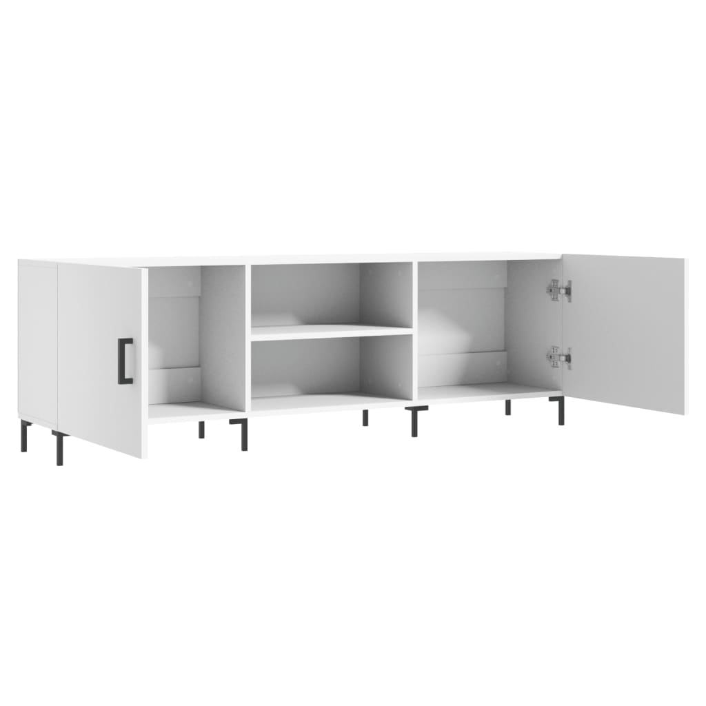 vidaXL Meuble TV blanc 150x30x50 cm bois d'ingénierie