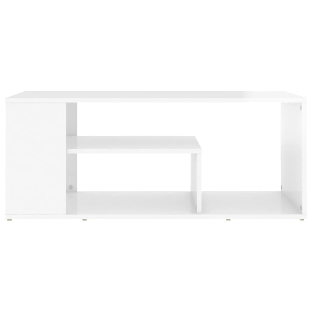 vidaXL Table basse blanc brillant 100x50x40 cm bois d'ingénierie