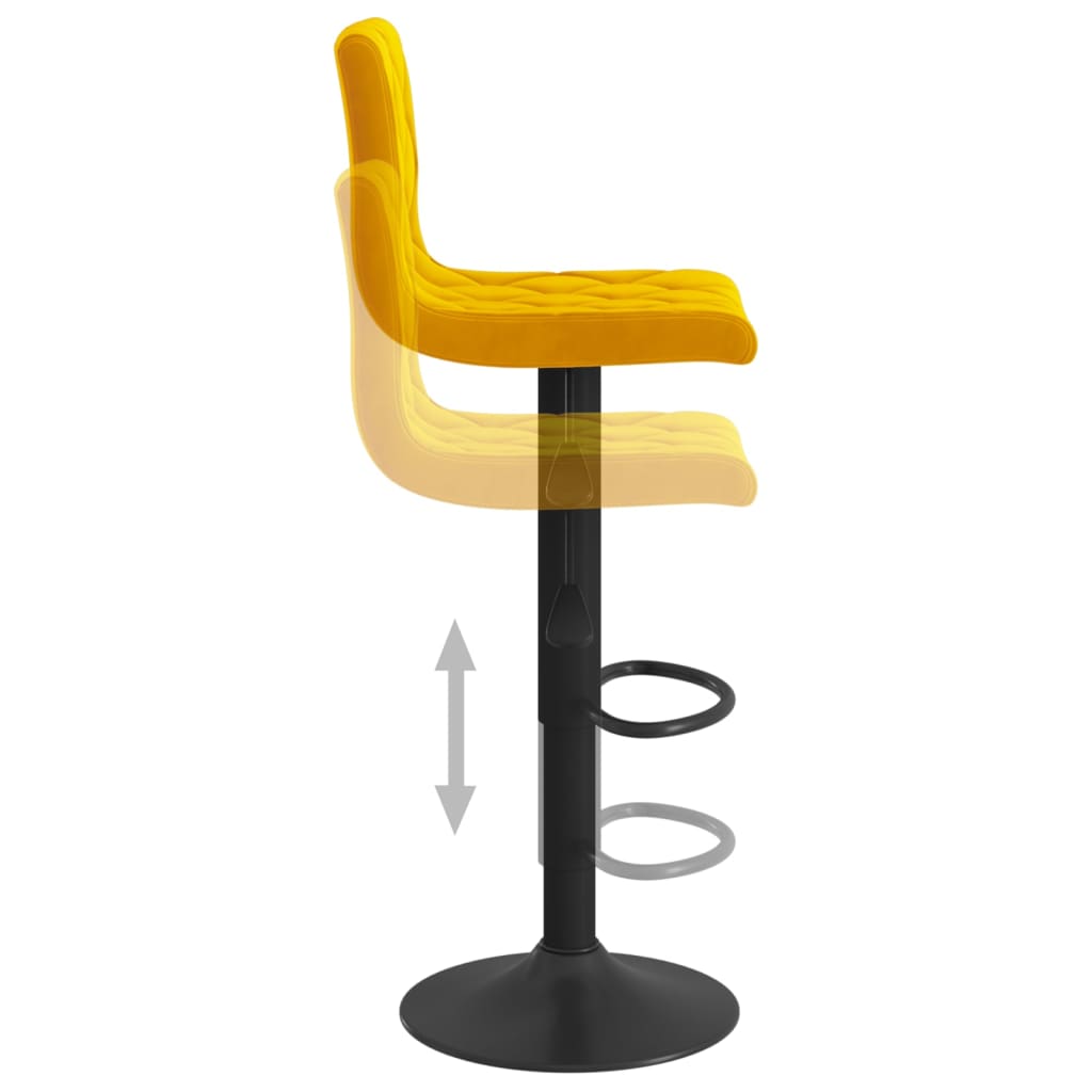 vidaXL Tabourets de bar lot de 2 Jaune moutarde Velours