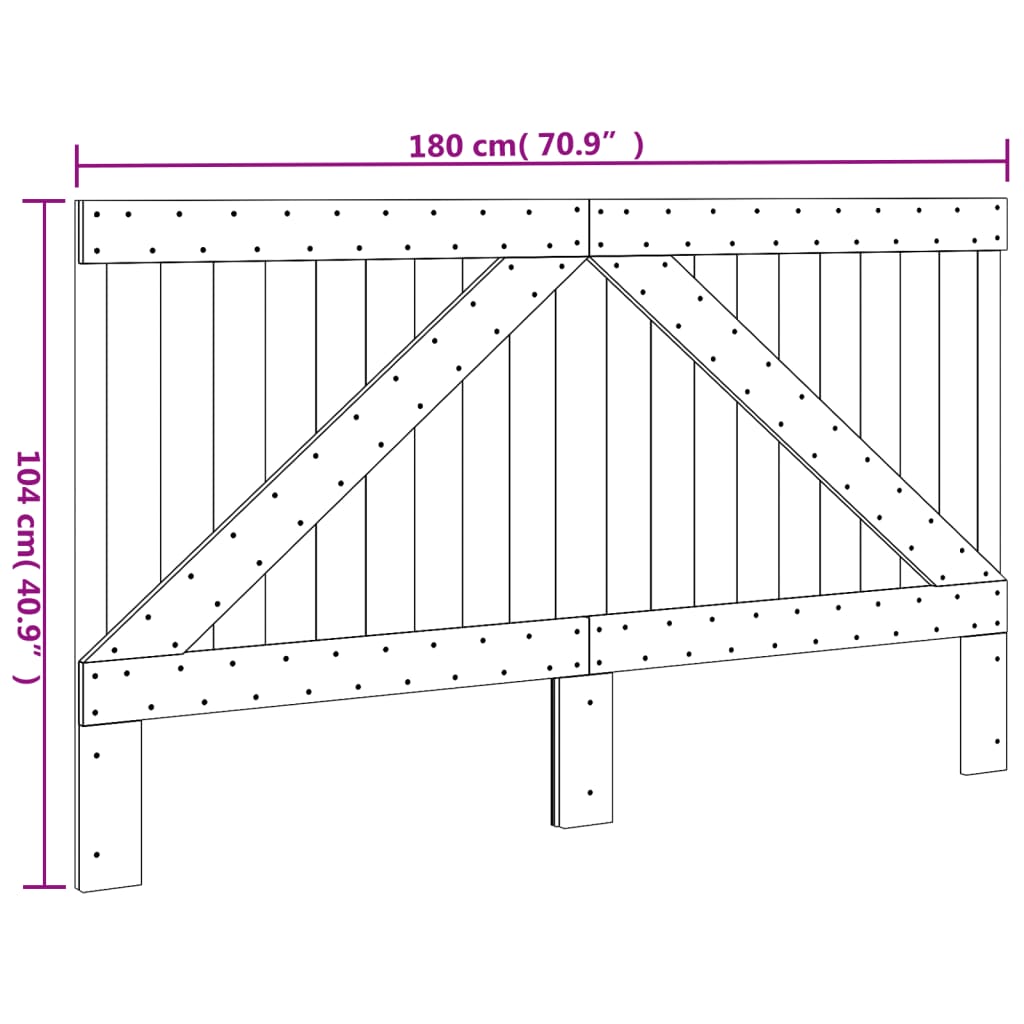 vidaXL Tête de lit 180x104 cm bois massif de pin