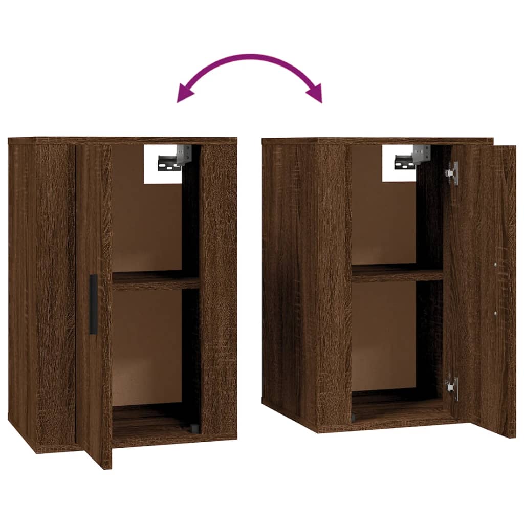 vidaXL Meubles TV muraux 2 pcs Chêne marron 40x34,5x60 cm