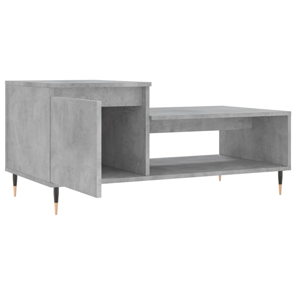 vidaXL Table basse Gris béton 100x50x45 cm Bois d'ingénierie