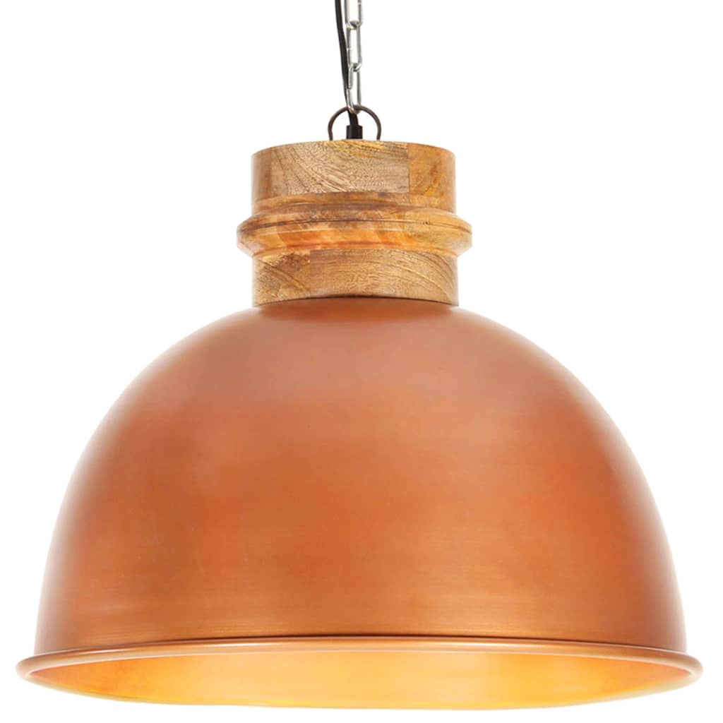 vidaXL Lampe suspendue industrielle Cuivre Rond 50 cm E27 Manguier