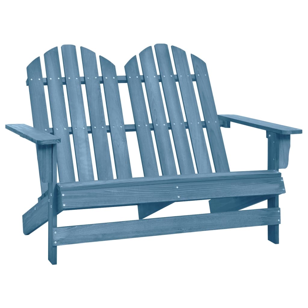 vidaXL Chaise de jardin Adirondack 2 places bois de sapin massif bleu