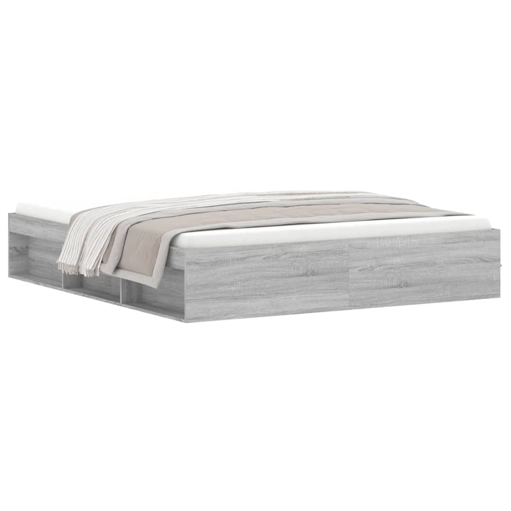 vidaXL Cadre de lit sans matelas sonoma gris 180x200 cm