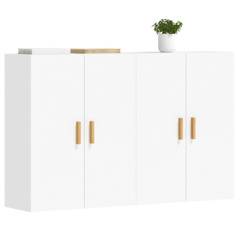 vidaXL Armoires murales 2 pcs blanc bois d'ingénierie