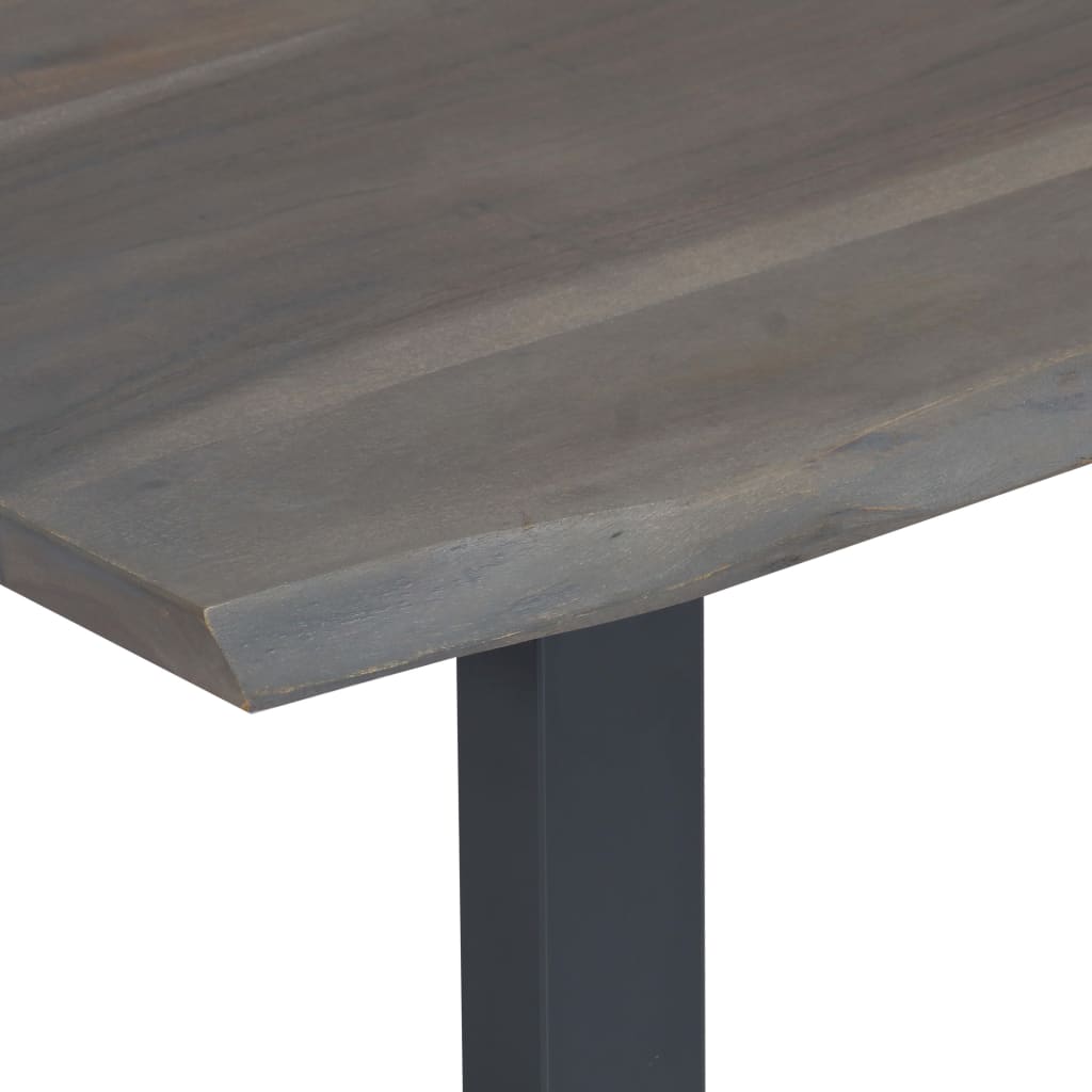 vidaXL Table basse avec bord naturel Gris 115x60x40 cm Bois d'acacia