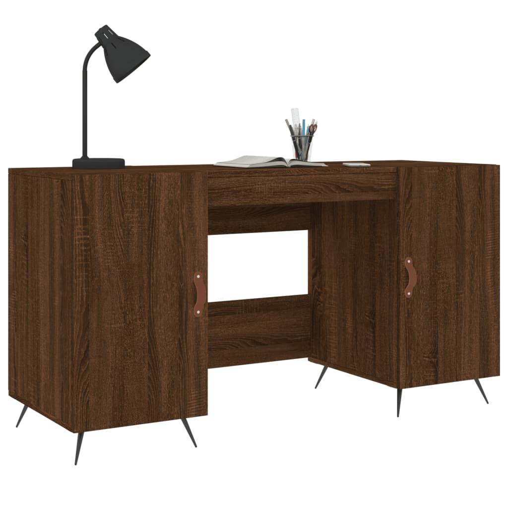 vidaXL Bureau chêne marron 140x50x75 cm bois d'ingénierie