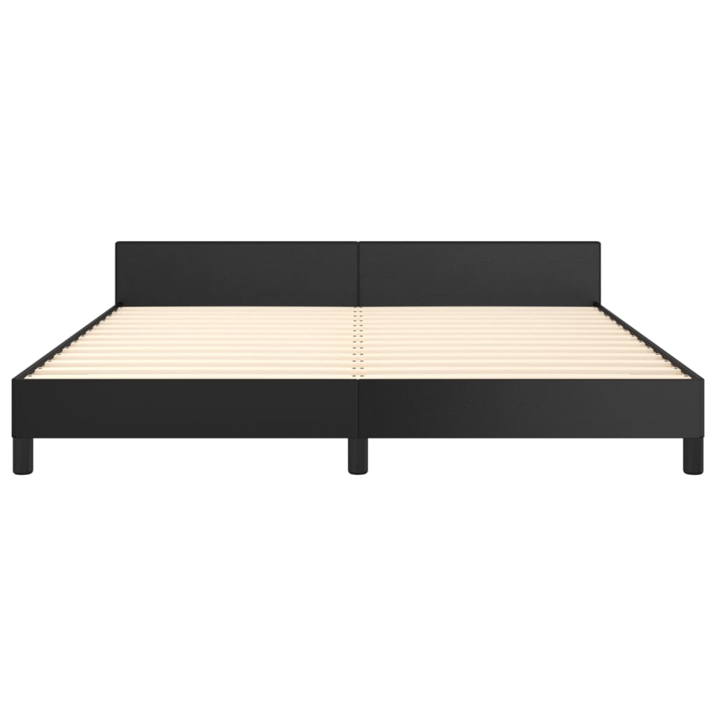 vidaXL Cadre de lit avec tête de lit Noir 180x200 cm Similicuir