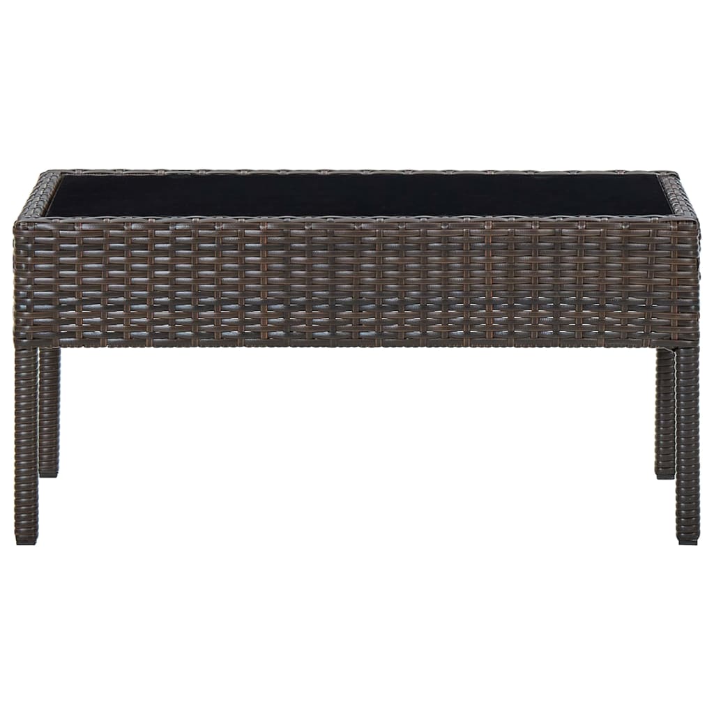 vidaXL Table de jardin Marron 75x40x37 cm Résine tressée