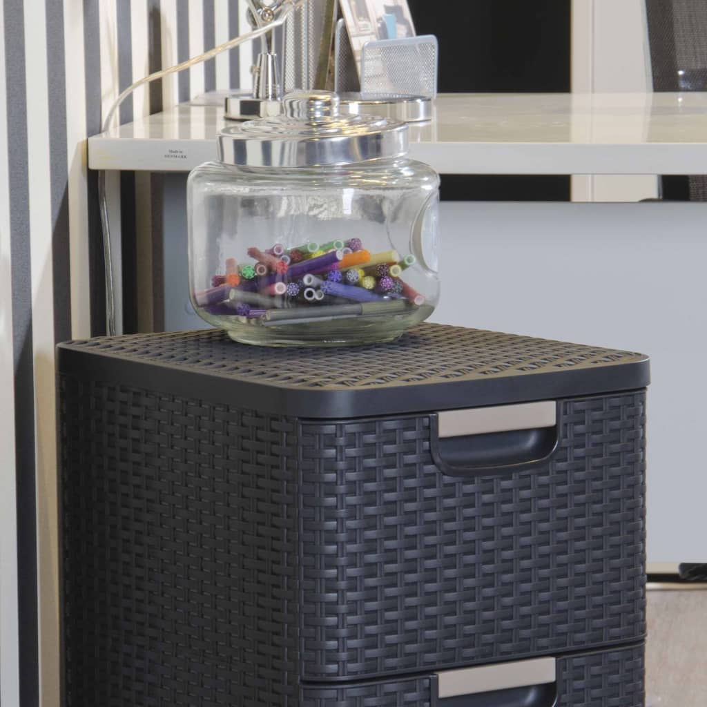 Curver Armoire à tiroirs Style 42 L Anthracite
