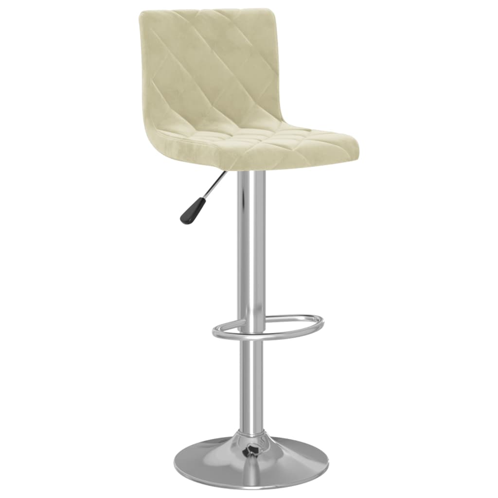 vidaXL Tabourets de bar lot de 2 crème velours