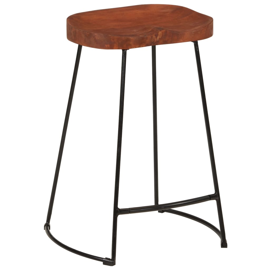 vidaXL Tabourets de bar Gavin lot de 2 45x40x63cm bois massif manguier